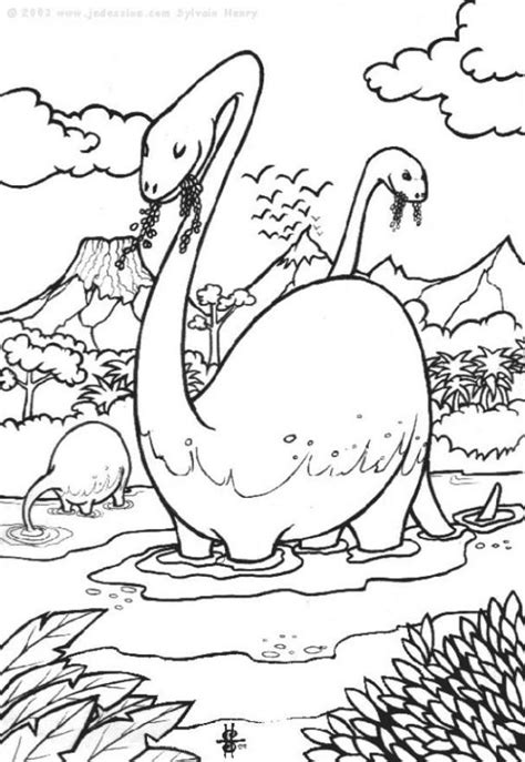 Enjoy our free coloring pages! Coloring page dinosaurs in water - img 6439.