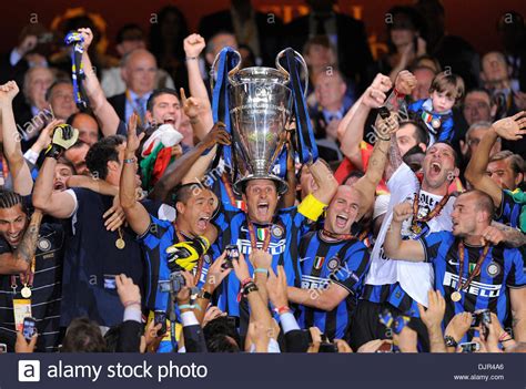 Fifa 11 fc barcelona champions league final 2011. Javier Zanetti of Inter Milan lifts the UEFA Champions ...