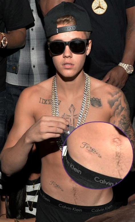 Justin's first tattoo is a small seagull in flight on his left hip. Gallery Justin Bieber Tattoos