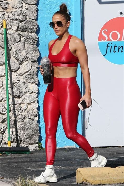 Meet the red backpack brigade. Jennifer Lopez in Red Gym Outfit-59 | GotCeleb