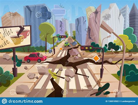 This animation shows, in a very exaggerated way, the sorts of movements plate tectonics implies. Earthquake II Cartoon Vector | CartoonDealer.com #87635893