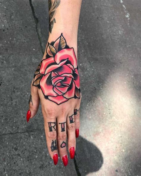 There is a lovely pink rose on one side and a compass on the other to create a perfectly. Traditional pink rose tattoo by Mike Nofuck inked on the ...