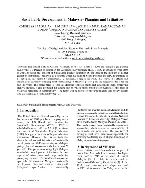 National development policy (ndp)• with the aim to fulfill the objectives of vision 2020, opp2 was introduced in 1991.•. (PDF) Sustainable Development in Malaysia-Planning and ...