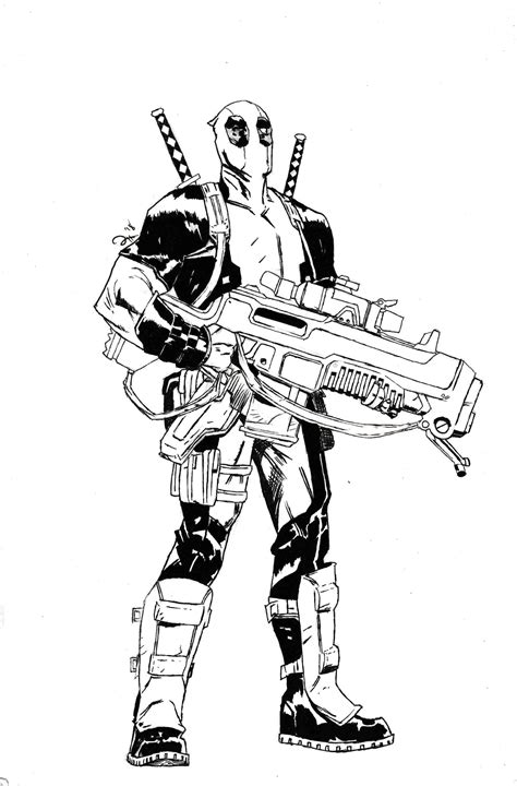 Add guidelines for deadpool's body. Decided to draw Deadpool in the same pose he was in on the ...
