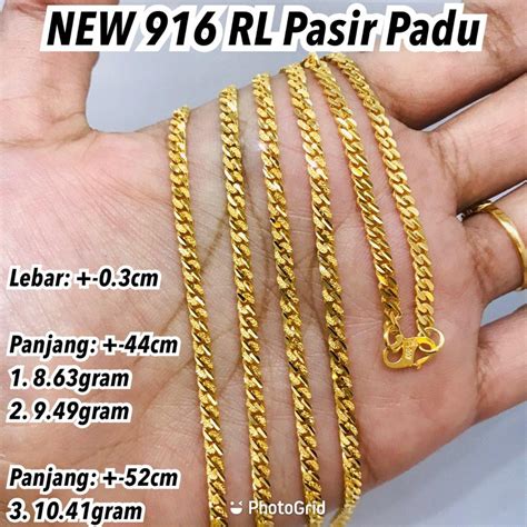 Koleksi baru 08022021 rantai tangan emas gold bracelet cincin emas gold ring cincin batu. NEW GOLD 916 Rantai Leher Pasir Padu 6 Sept _ EMAS ...