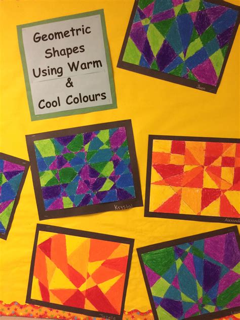 Modern art with geometric shapes for kids. Great integrated lesson for math and art. Geometric shapes ...