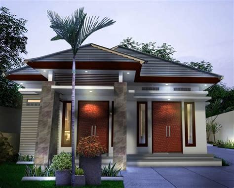 Area antara carport dan dinding diberi pembatas setinggi 1,6 m. Desain Fasad Rumah Tropis Minimalis dengan 2 Pintu Ruang ...