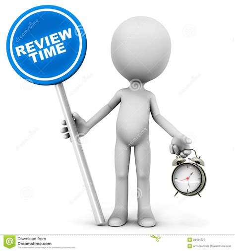 A performance review is a formal regulated feedback mechanism in which managers and other key stakeholders assess an employee's work performance reviews help to identify an individual's strengths and weaknesses, and most importantly, give employees a better understanding of the. Time for review stock illustration. Illustration of ...