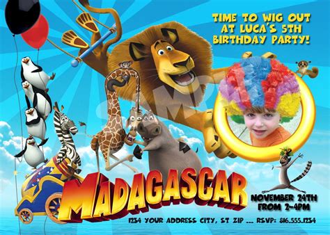Madagascar / birthday lucas' 1st madagascar birthday party | catch my party. Madagascar 3 Birthday Party Invitation | Madagascar party ...