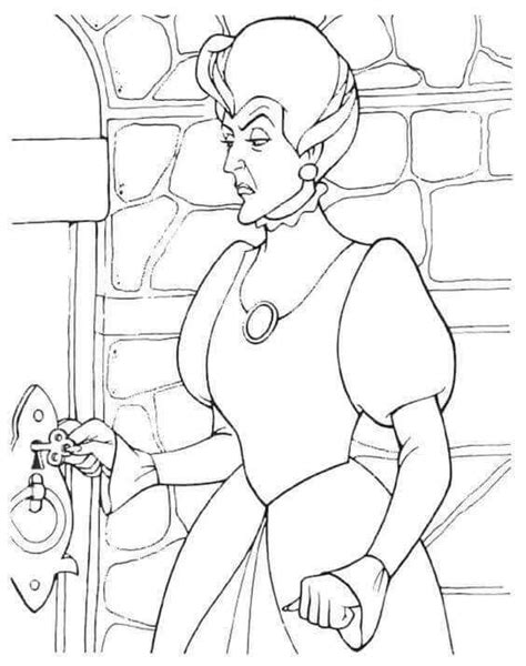 Cinderella coloring page from cinderella category. Cinderella Stepmother Lady Tremaine Coloring Page in 2020 | Cinderella coloring pages, Disney ...