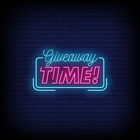 Giveaway Time Neon Signs Style Text Vector 2239361 Vector Art at Vecteezy