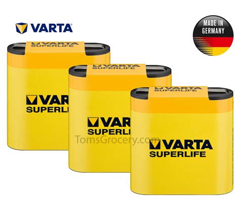 Il nostro nuovo varta partner portal è ora online! 3 x VARTA Superlife 3R12 German Battery 4.5V 2012 EXP:2019 | eBay