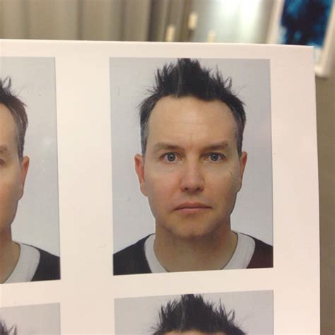 That's the look of succes. mark hoppus. young heezy., Passport photo. Remove eyewear. Look directly at...