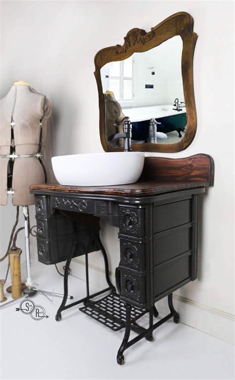 Antique bathroom vanity with vessel sink. Bathroom Vanity , Vessel Sink , Powder Room , Bathroom ...