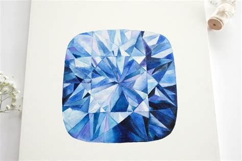 Digital download this is an digital files and nothing will be. Original Painting - Watercolor Sapphire on Canvas ...