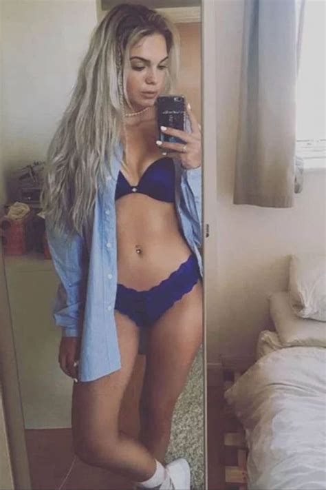 Brunette fingers blonde on pilates ball. Louisa Johnson strips down to her underwear for a selfie ...