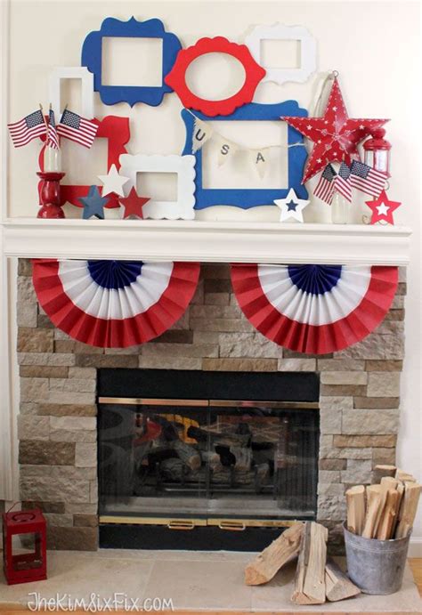 The worst part is weaving in all those ends! Patriotic Red White and Blue Mantel (Behind the Scenes) | Red and white, Patriotic decorations ...