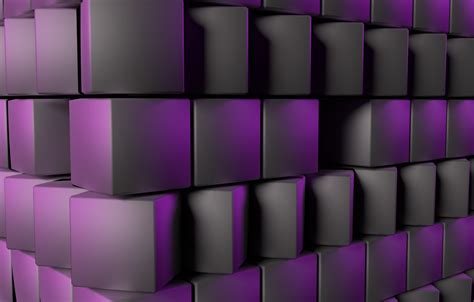 Wallpaper purple, abstraction, cubes, minimalism, cube, render, render ...