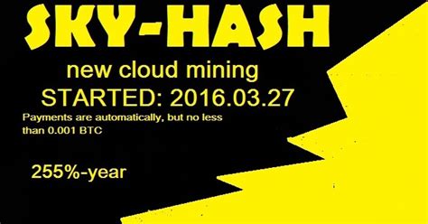 Bitcoin FORUM: SKY-HASH CLOUD MINING REWIEW