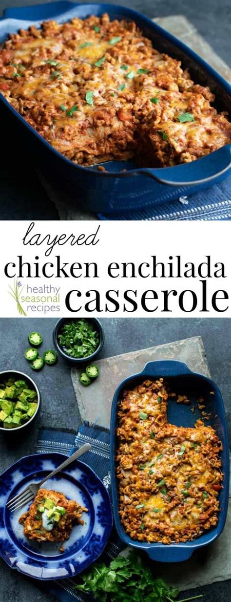 Lay 6 of the small corn tortillas in the baking dish, overlapping them to cover the bottom. layered chicken enchilada casserole | Recipe | Chicken ...