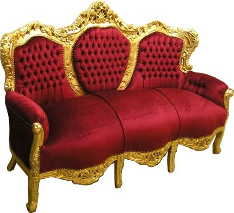 Glanz, gloria und ein sofa barock. Casa Padrino Barock Sofa " King" Bordeaux Rot / Gold ...