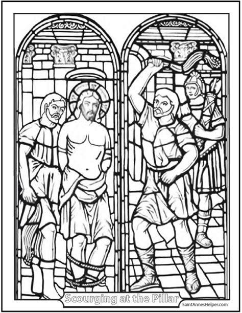 Free printable stained glass patterns. Sorrowful Rosary Coloring Bible Coloring Sheets