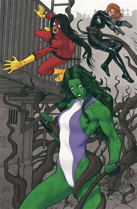 When black widow and hulk come face to face for the first time in what seems like years during avengers: She-Hulk, Spider-Woman, and Black Widow vs.Venom by Aype ...