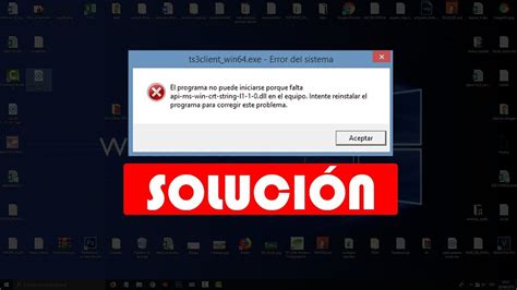 Some applications or games may need this file to work properly. SOLUCIÓN - El programa no puede iniciarse porque falta api ...