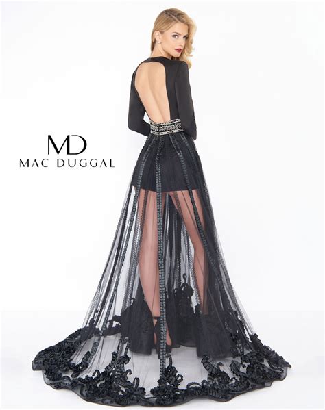 Length is based on size 4 and varies 1/4 between sizes Mac Duggal Black White Red Spring 2018 Evening Dresses ...