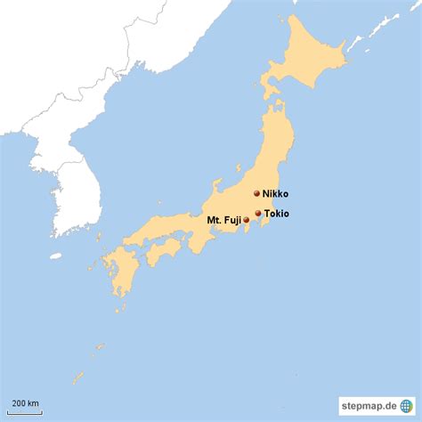Das, was die stadt besonders auszeichnet. StepMap - Tokio - Landkarte für Japan