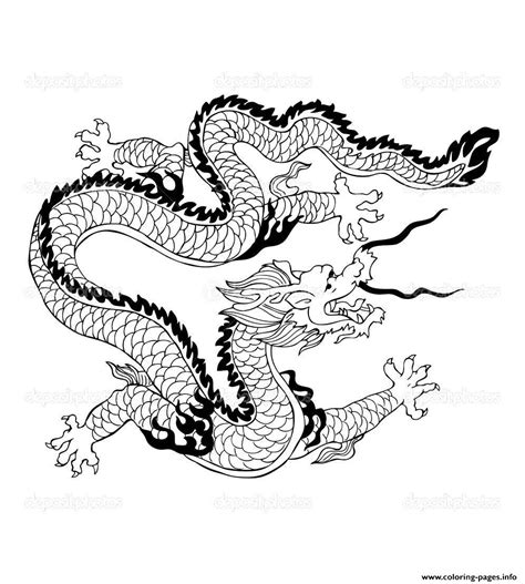 By best coloring pages february 10th 2014. Adult Dragon Chinois Coloring Pages Printable