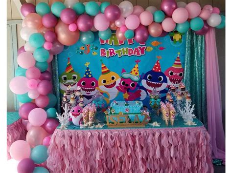 No comments | oct 31, 2016. Shark Birthday Decorations Cute Shark Backdrop for Shower ...