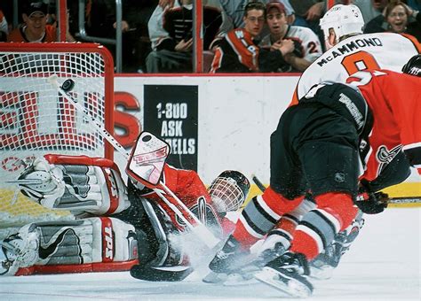 Maybe you would like to learn more about one of these? Buffalo Sabres goalie Dominik Hasek makes a stick... - SI ...