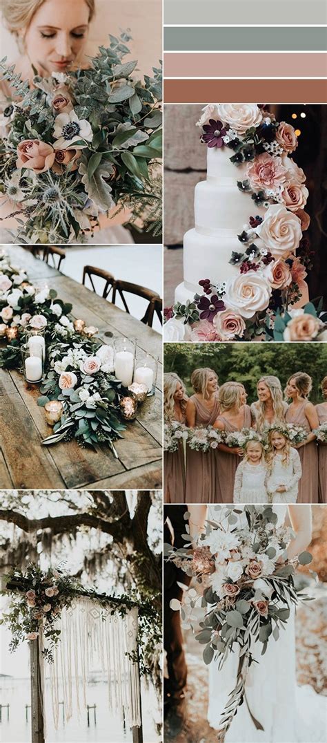 You can find all shades of green color on one page. sage green and dusty rose wedding color ideas ...