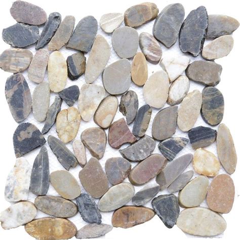 Emperador dark mix beige marble river rocks pebble stone mosaic tile tumbled. Islander Sienna Mosaic 12 in. x 12 in. Sliced Natural ...