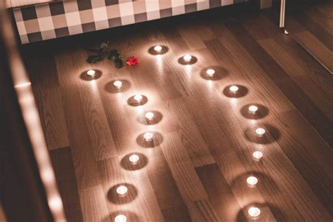 Romantic surprises for him romantic room surprise romantic date night ideas romantic evening romantic room decoration romantic bedroom decor picnic decorations valentine decorations romantic candles. Romantic Candles as a Pathway in a Bedroom | Image Finder