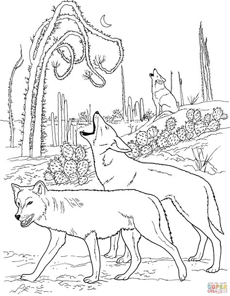 Please download these coyote coloring pages by using the download button, or right click selected image, then use save image phoenix coloring pages from coyote coloring pages , source:coloringpageindex.com. Coyotes Howling in Desert coloring page | Free Printable ...