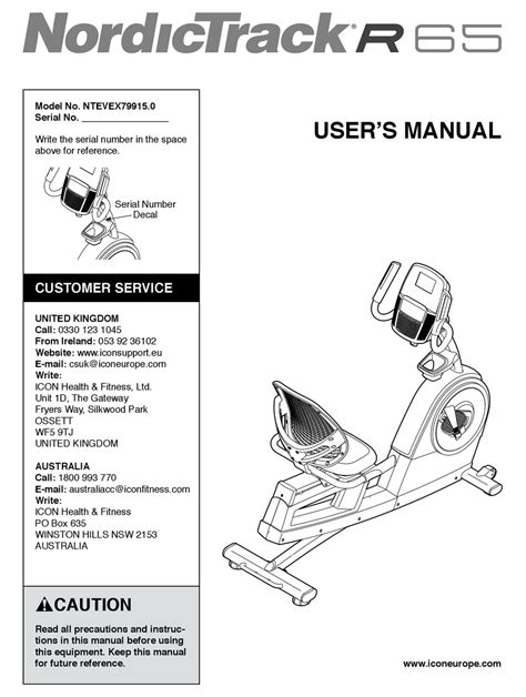 4.4 (96 reviews) 17 answered questions. Nordictrack S15I Owners Manual / 2021 Commercial S15i ...