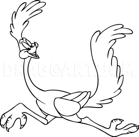 Characters, drawing cartoon, drawing characters, drawing road runner, how to draw road runner, looney toons, looney tunes, merrie melodies, road runner. How To Draw Road Runner, Step by Step, Drawing Guide, by ...