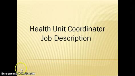 The director of patient access , revenue cycle will ensure that programs align with phhs strategic. Health Unit Coordinator Job Description ...