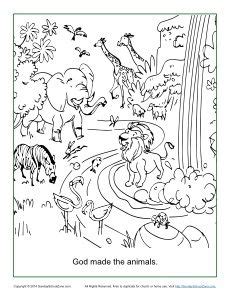 Creation coloring pages bible for preschoolers simple pa printable from creation bible coloring pages , source:shoestoresus.us. God Made the Animals Coloring Page | Creation coloring ...