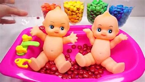 Well you're in luck, because here they come. Learn colors Twin Baby Doll Bath Time Eat Colors MandMs ...