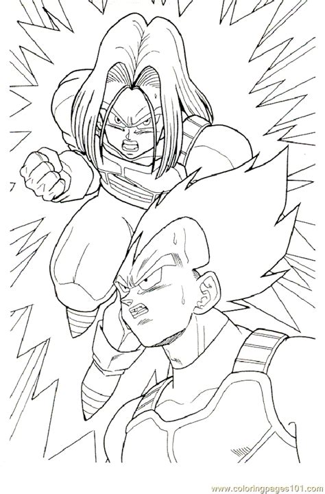 The canvas has a woven fabric feel! Coloring Pages Dragonballz 17 (Cartoons > Dragon Ball Z) - free printable coloring page online