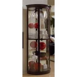 The back of this tall curio cabinet sits flush against your wall to maximize visual impact without taking up too much floor space. Half Round Curio Cabinet (Preference) - Walmart.com ...