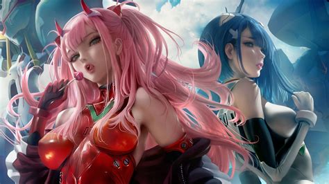 All wallpapers fan art fan comics quizzes. Zero Two & Ichigo - PS4Wallpapers.com