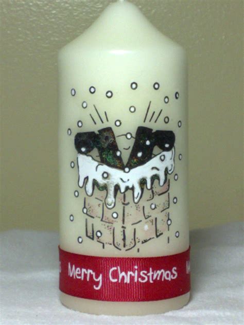 See more ideas about christmas pictures, vintage christmas cards, vintage christmas. This fun candle features poor Santa with his head downb the chimney and just his black boots ...