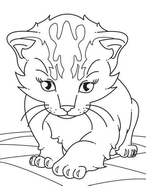 60 hello kitty printable coloring pages for kids. A Sleppy Little Kitty Cat On The Floor Coloring Page ...