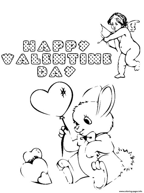 Valentines day cupid coloring pages. Cupid And Bunny Valentines Day S6e2b Coloring Pages Printable