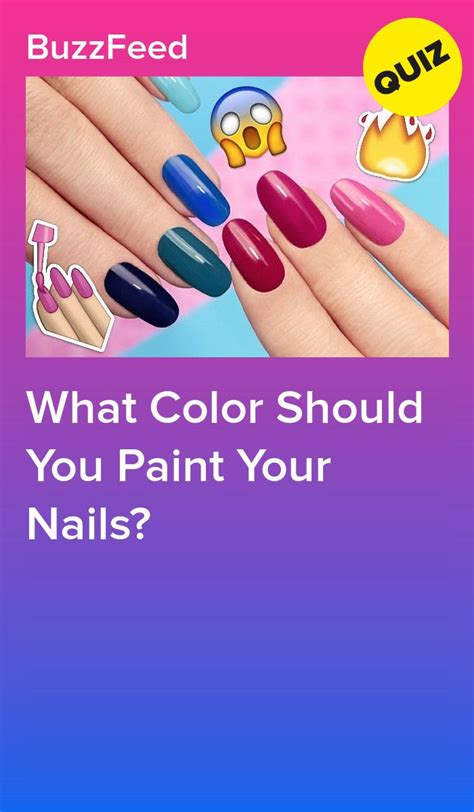 If you have just applied a fresh coat of polish and are dying your nails pink then if you are having trouble deciding which nail should i paint a different color, you should look through a magazine which might have a nail design. What Color Should You Paint Your Nails? | Quizzes for fun ...