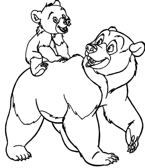 By coloring this cute bear, your child will learn to color within the specified area. Disney Coloring Book For Kids: Brother Bear Coloring Pages